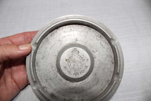 Royal Airforce ashtray made from airplane piston from WW2 - amazing!