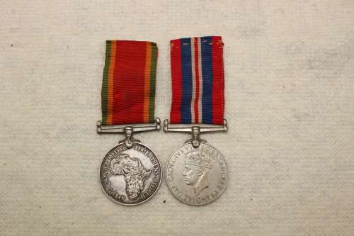 WW2 pair - Africa Service medal and War Medal - 56608 N.J. Louw