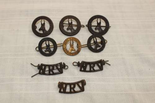 National Reserve Volunteers badges.....Cap and collar x 6 and x3