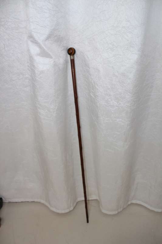 Walking stick - Sterling silver band and Tiger`s Eye knob!