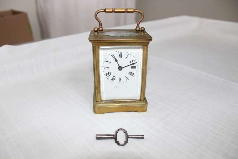 Brass carriage clock working - original key