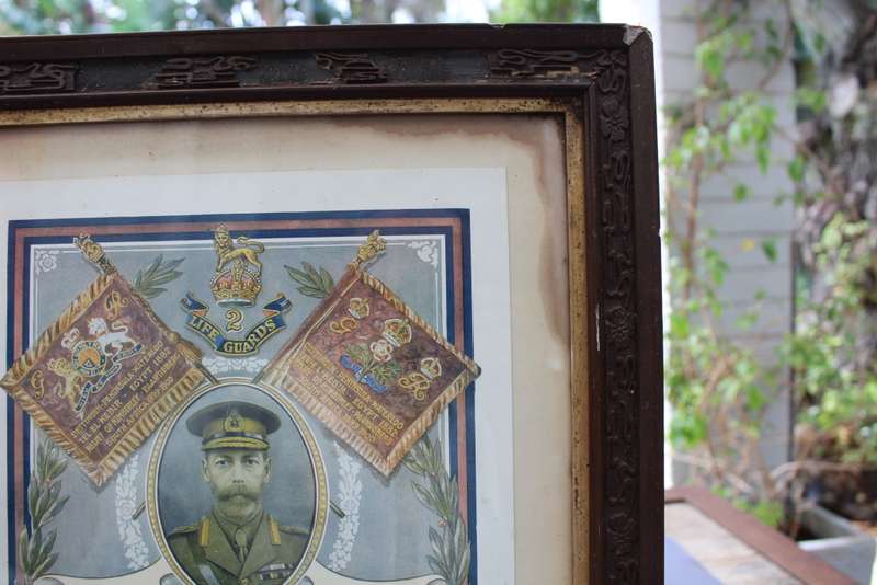 WW1 framed certificate of serving 2nd Life Guard Regiment - Super rare!!