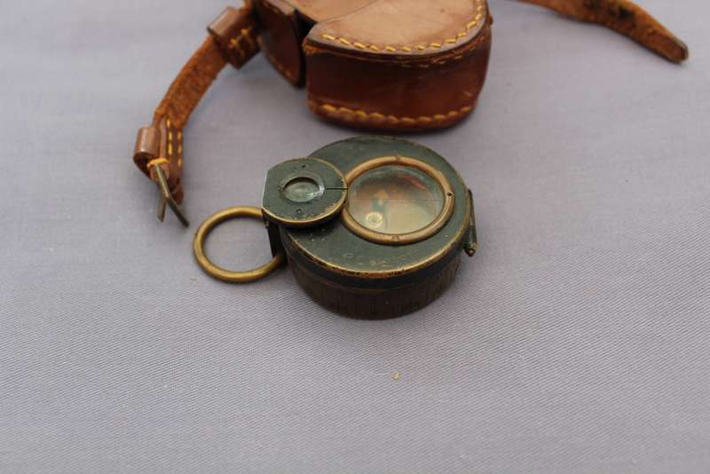 WWI Compass - Leather Cased Barkers Military Handheld Prismatic