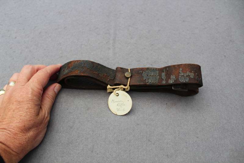 Very early Mauser rifle strap - reason for low price below.....