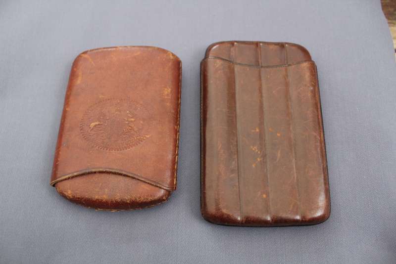 Leather cigar cases x 2 - excellent!