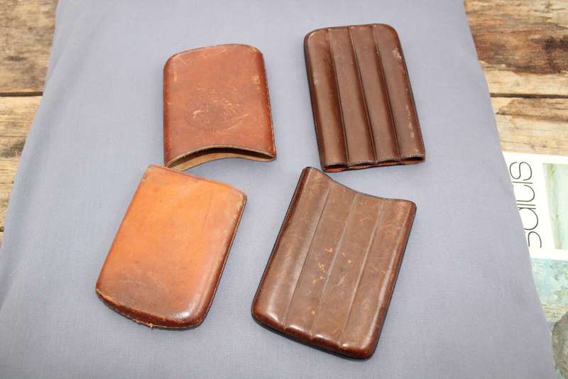 Leather cigar cases x 2 - excellent!