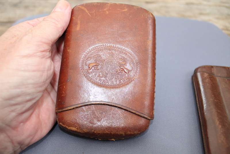 Leather cigar cases x 2 - excellent!