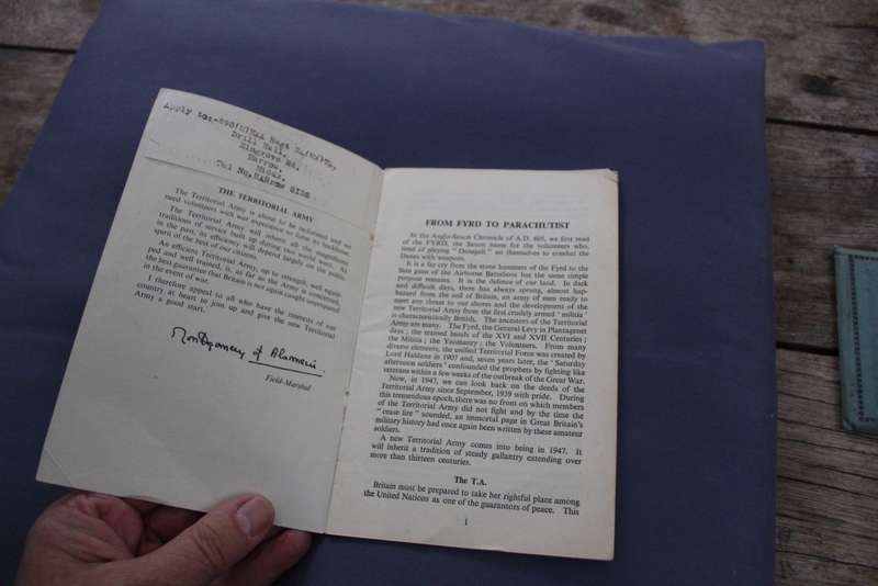 Territorial Army booklet circa 1944 - a very rare piece!
