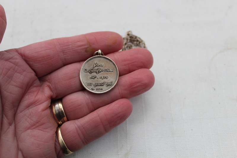 Royal Fusiliers Sterling silver Sportsman Battalion badge with chain