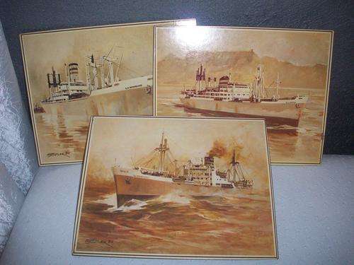 Ship Place Mats...2of SS Merchant, 2 of SS Shipper and 2 of the SS Vanguard. See pics