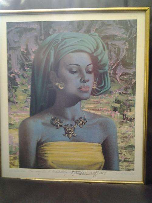 Tretchikoff Print of "Balinese Girl"....signed at his 80th birthday....see below...