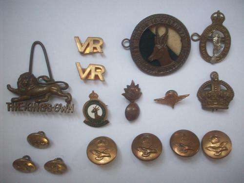 Military Badges and Buttons x 16