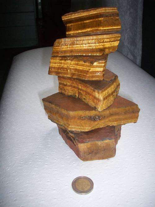 Tigers Eye.....6 pieces. Total weight about 1,8kgs