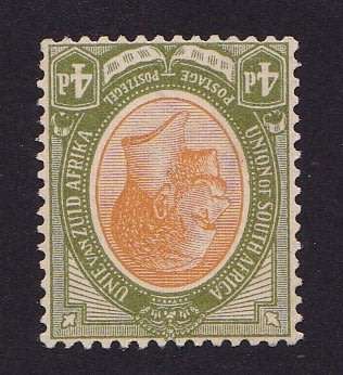 SA Union 1913: 4d KGV Head - Mint INVERTED WATERMARK  SACC 9b Cat R180