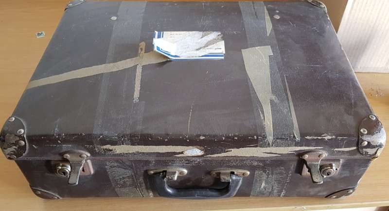 Old School Satchel with a mix of items incl bulk stamps on and off paper! Thematic, Finds possible!!