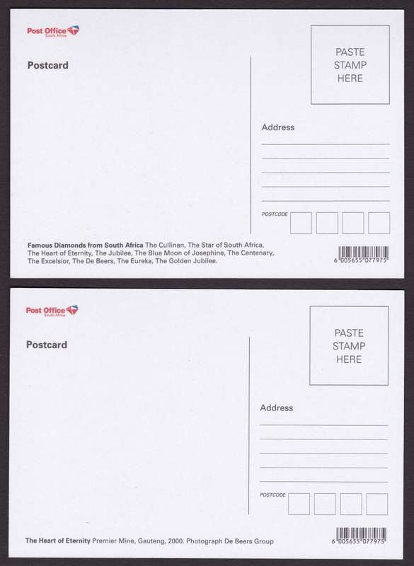 RSA: 2019 Famous Diamonds Bundle Sheetlet, Postcard Set + 2 x FDC's 8.119/20 (only 1000 printed!!)