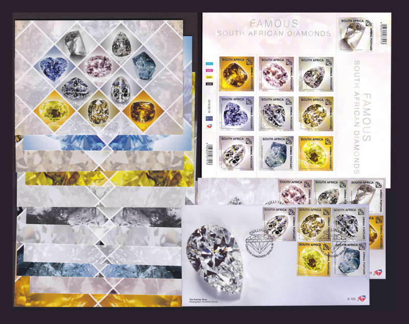 RSA: 2019 Famous Diamonds Bundle Sheetlet, Postcard Set + 2 x FDC's 8.119/20 (only 1000 printed!!)