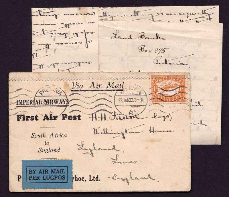UNION: 1932 Imperial 1st Airmail Flight Cover to England with Newsy Letter Enclosed!! - Stunning!!
