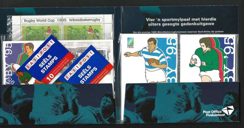 RSA: RUGBY BUNDLE incl- 1995 RWC SAPO Folder + 1989 FDC signed by DANIE CRAVEN, SCARCE - GO BOKKE!!