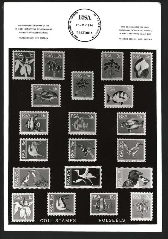 RSA: 1974 2nd Definitive Publicity Photo issued by Philatelic Services