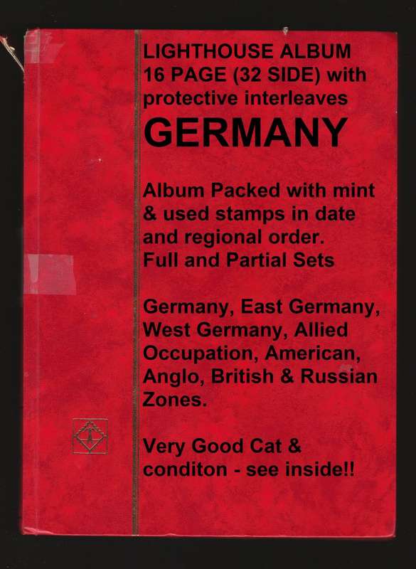 GERMANY: 1872 - 1994 LIGHTHOUSE ALBUM 16 Page (32 side) Mint & Used Full & Partial Sets. Great Cat!