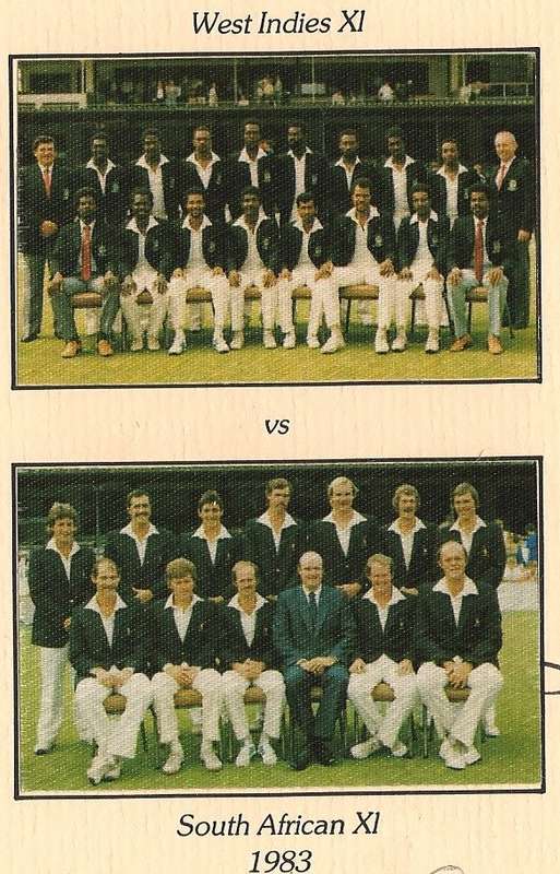 RSA: 1983 REBEL TOUR WINDIES vs SA COVER, SILK PHOTOS SIGNED by BOTH TEAMS!! SUPERB & SCARCE!!