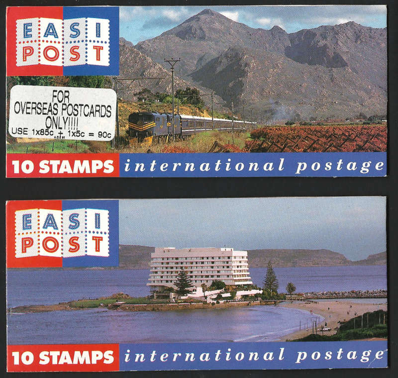 RSA: 1993 2 x TOURISM BOOKLETS with Additional Stamps for OVERSEAS POSTCARDS ONLY (SACC 852b+c) NICE