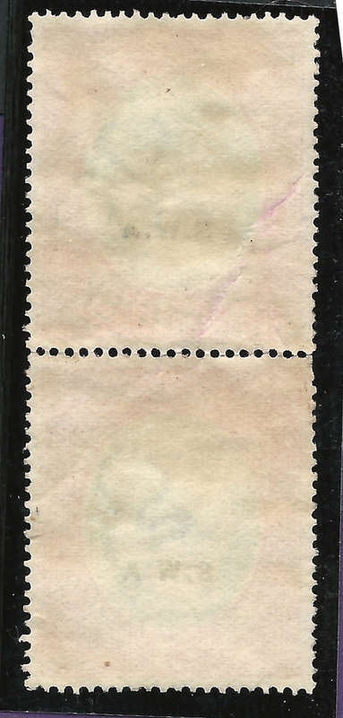 SWA: 1928 £1 KGV Revenue Used Vertical Pair with Variety PARTIAL MISSING STOP "." Interesting Item