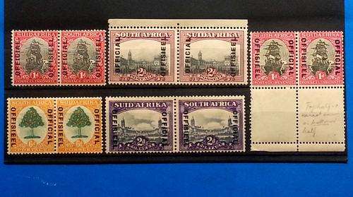 UNION  - A GREAT SELECTION OF MINT OFFICIALS ON STOCK CARD (VARIETY ON 1d) - MH - SEE PICS