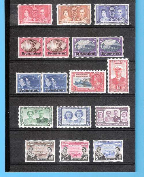 BECHUANALAND - A nice mix of Stamps on small album page