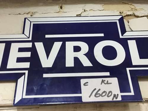Chevrolet  Enamel Advertising Sign approx 48 cm x 15 cm