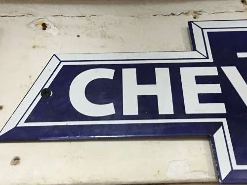 Chevrolet  Enamel Advertising Sign approx 48 cm x 15 cm