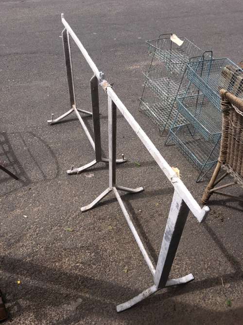 PAIR OF METAL TRESTLES
