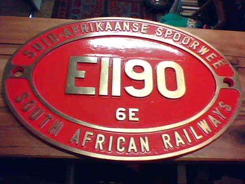 GENUINE BIG SAR/SAS BRASS LOCOMOTIVE NUMBER PLATE