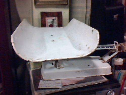 ANTIQUE BABY SCALE WAS R495.00 NOW ONLY R400.00