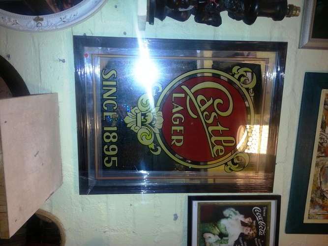 CASTLE LAGER BAR MIRROR - 65 CM X 50 CM - FRAMED