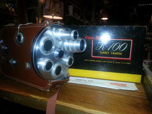 Cine-Kodak K-100 Turret 16mm Movie Camera Original Box + Kodak Cine Ektar II Lens 25 mm f/1.9 R0731