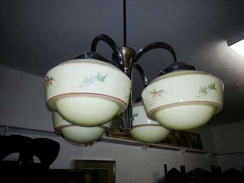 Vintage Art Deco 4 Light Chandelier