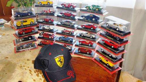 COLLECTION OF 28 MODEL FERRARI CAR + FERRARI PEAK CAP