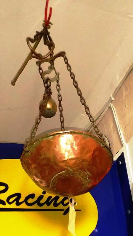 ANTIQUE BRASS HANGING BALANCE BEAM SCALE