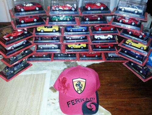 COLLECTION OF 28 MODEL FERRARI CAR + FERRARI PEAK CAP