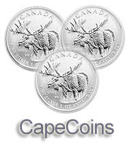 Three (3) 1oz Canadian Moose 2012 Silver Coins