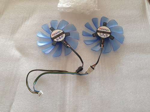 HIS Rx 580 GPU replacement fan set 4 pin connectors (95mm)