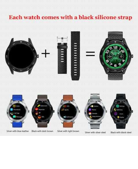 LEMFO DT98 Men Smart Watch ECG Heart Rate Blood Oxygen Pressure For Android iOS