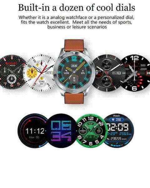 LEMFO DT98 Men Smart Watch ECG Heart Rate Blood Oxygen Pressure For Android iOS