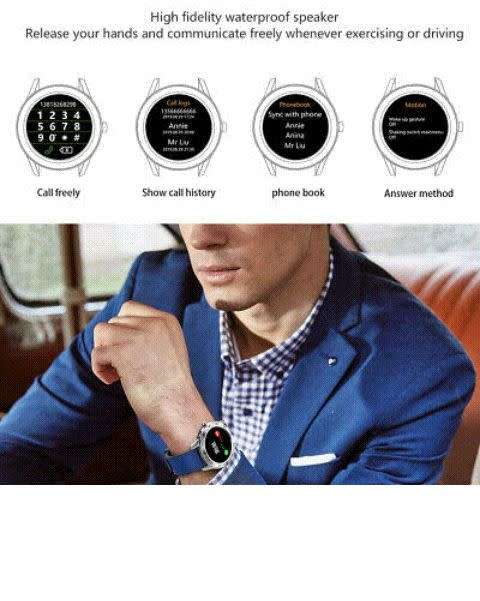 LEMFO DT98 Men Smart Watch ECG Heart Rate Blood Oxygen Pressure For Android iOS