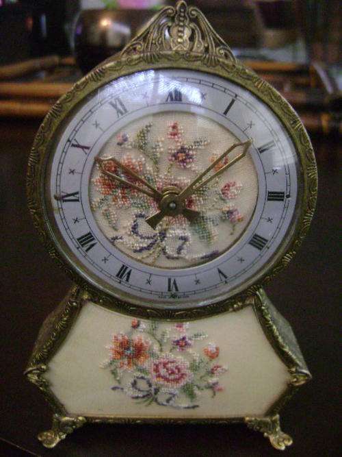 BRASS HAND IMBRODERED CLOCK