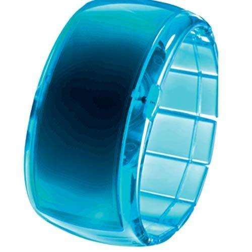Glow Bracelet Binary LED Digital Wrist Watch Clear Blue
