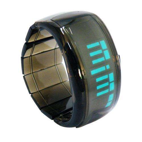 Glow Bracelet Binary LED Digital Wrist Watch Clear Black