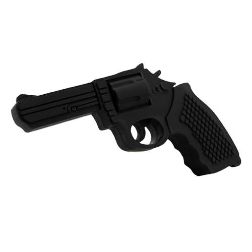 2GB Stylish Rubber Gun Design USB Flash Drive - Black